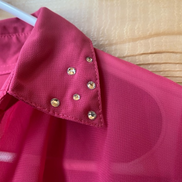 Faded Glory Pink Layering blouse top - Picture 3 of 3